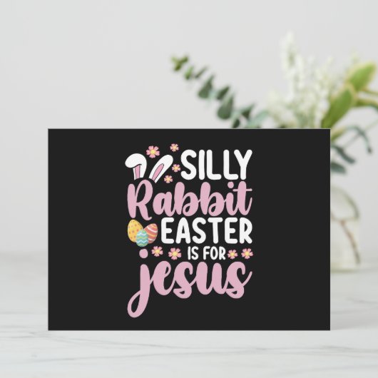 Gekke konijnenPasen is voor Jezus Christelijk Kaart (Staand voorkant)