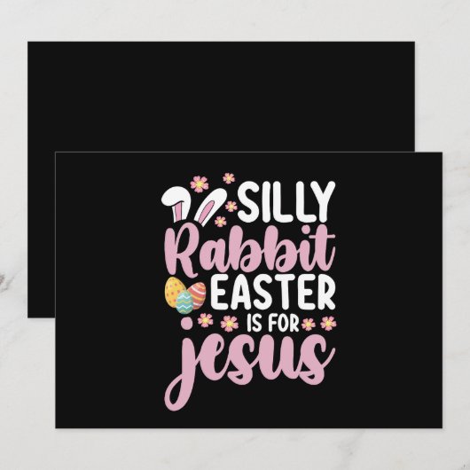 Gekke konijnenPasen is voor Jezus Christelijk Kaart (Voorkant / Achterkant)