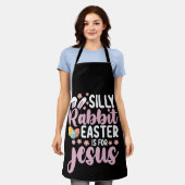 Gekke konijnenPasen is voor Jezus Christelijk Schort (Gedragen)