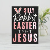 Gekke konijnenPasen is voor Jezus - Pasen Feestdagenkaart (Staand voorkant)