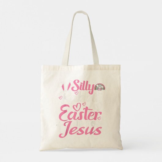 Gekke konijnenPasen is voor Jezus T Shirt Tote Bag (Achterkant)