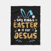 Gekke konijnenPasen voor Jezus Christelijk Pasen Fleece Deken (Voorkant)