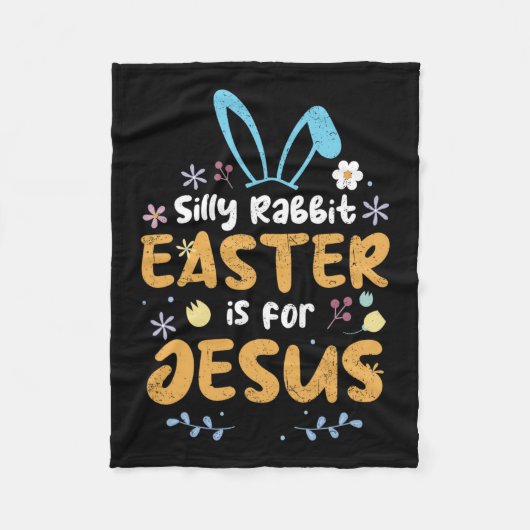 Gekke konijnenPasen voor Jezus Christelijk Pasen Fleece Deken (Voorkant)