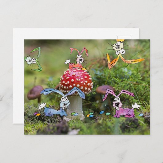 "GEKKE KONIJNTJES!" Briefkaart (Voorkant / Achterkant)