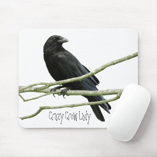 Gekke Kraai Dame Mousepad Muismat (Met muis)