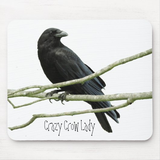 Gekke Kraai Dame Mousepad Muismat (Voorkant)