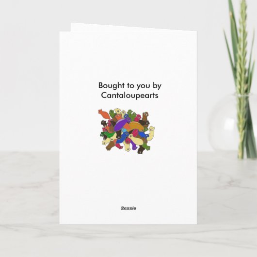 Gekke kruiige plantenteelt feestdagen kaart (Achterkant)