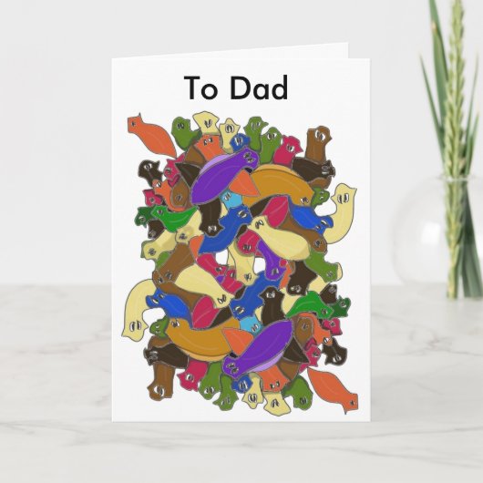 Gekke kruiige plantenteelt feestdagen kaart (Voorkant)