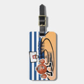 Gekke Kute Basketball Sport Character Bagagelabel (Voorkant verticaal)