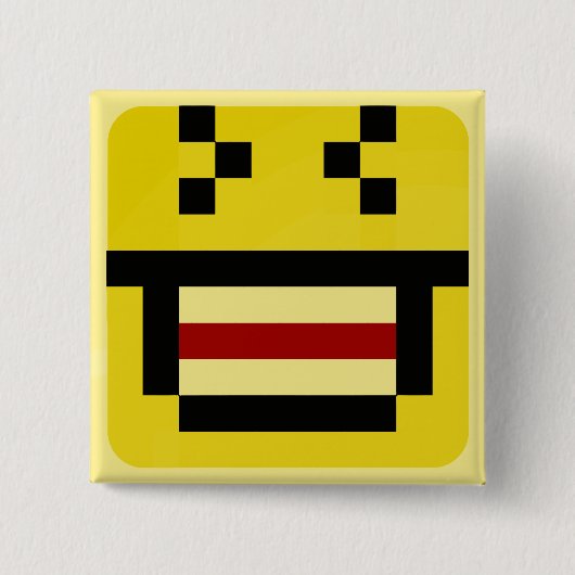 gekke lach vierkante button 5,1 cm (Voorkant)