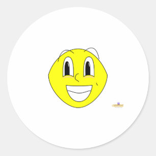 Gekke lachende citroen ronde sticker