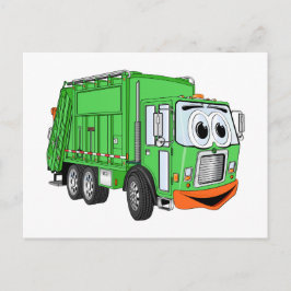 Gekke lachende vuilniswagen Cartoon Briefkaart