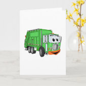 Gekke lachende vuilniswagen Cartoon Kaart (Gele Bloem)