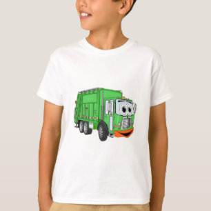 Gekke lachende vuilniswagen Cartoon T-shirt