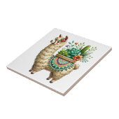 Gekke lama en Planten Tegeltje (Zijkant)