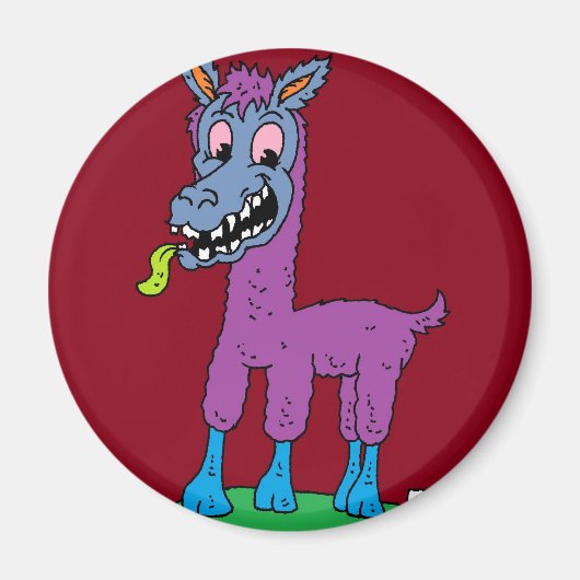 Gekke lamamanmonster magneet (Voorkant)