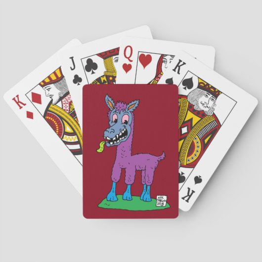 Gekke lamamanmonster pokerkaarten (Achterkant)