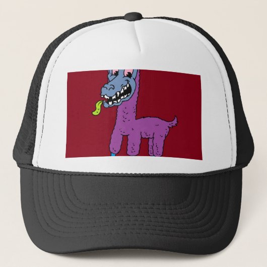 Gekke lamamanmonster trucker pet (Voorkant)