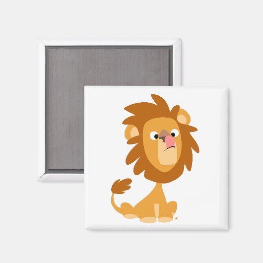 Gekke Leeuw! cartoon magneet (Voorkant / Achterkant)