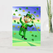 Gekke Leprechaun Dans Kaart (Voorkant)