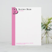 Gekke letter B roze briefhoofd (Staand voorkant)
