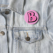 Gekke letter B roze Button (In situ)