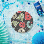 Gekke letters A-B-C-D Papieren Bordje (Feest)