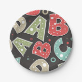 Gekke letters A-B-C-D Papieren Bordje (Voorkant)