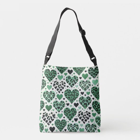 Gekke liefde (groen) crossbody tas (Achterkant)