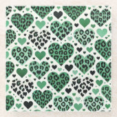 Gekke liefde (groen) glazen onderzetter (Voorkant)