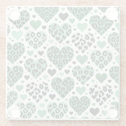 Gekke liefde (groen) glazen onderzetter (Achterkant)