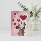 Gekke liefde in de lucht briefkaart (Staand voorkant)