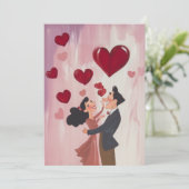 Gekke liefde in de lucht kaart (Staand voorkant)