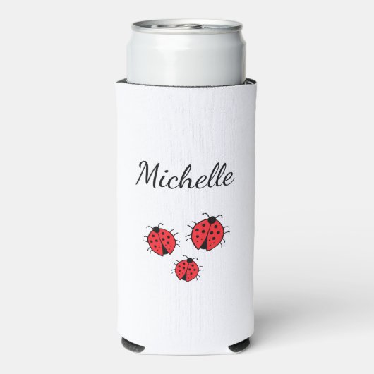 Gekke lieveheersbeestjes Illustratie Schattige Gep Seltzer Blikjeskoeler (Seltzer Achterkant)