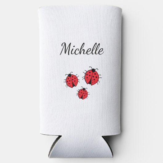 Gekke lieveheersbeestjes Illustratie Schattige Gep Seltzer Blikjeskoeler (Voorkant)