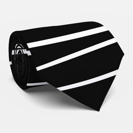 Gekke lijnen (zwart) stropdas (Opgerold)