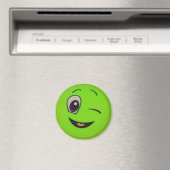 Gekke lime groene gezichtsmagneet magneet (Insitu (Vaatwasser))