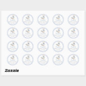 Gekke Little Goose Blue Gingham Baby shower Ronde Sticker (Vel)