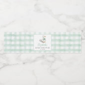 Gekke Little Goose Gingham Baby shower Waterfles Etiket (Enkel label)