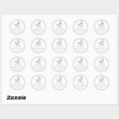 Gekke Little Goose Green Gingham Baby shower Ronde Sticker (Vel)