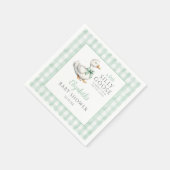 Gekke Little Goose Green Gingham Baby shower Servet (Hoek)