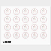 Gekke Little Goose Pink Gingham Baby shower Ronde Sticker (Vel)