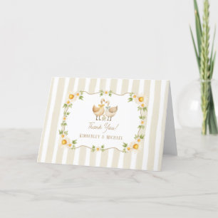 Gekke Little Goose Yellow Daisy Baby shower Bedankkaart