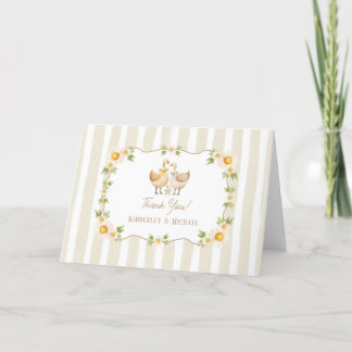 Gekke Little Goose Yellow Daisy Baby shower Bedankkaart