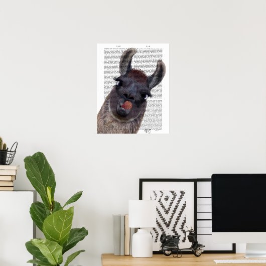 Gekke Llama Poster (Thuiskantoor)