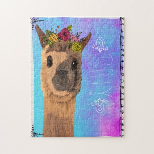 Gekke Llama Spirit Animal Puzzle Legpuzzel (Verticaal)