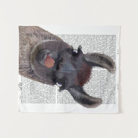 Gekke Llama Wandkleed (Voorkant (horizontaal))