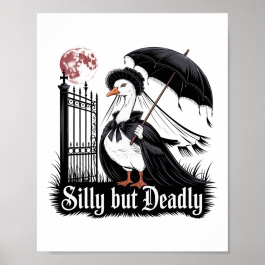Gekke maar dodelijke Gothic Goose Halloween Horror Poster (Voorkant)