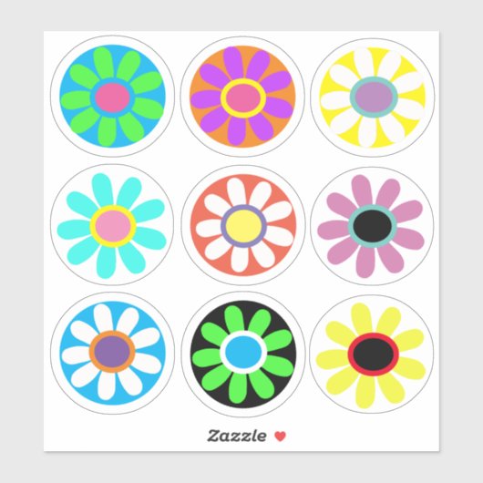 Gekke madeliefjes, Pop kunst, Sticker (Vel)