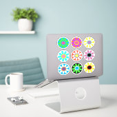 Gekke madeliefjes, Pop kunst, Sticker (Laptop op bureau)